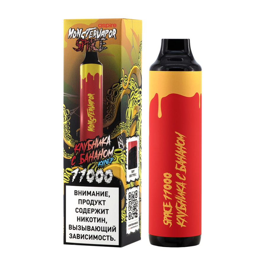 Электронка Monstervapor Space Клубника И Банан (11000 Затяжек)